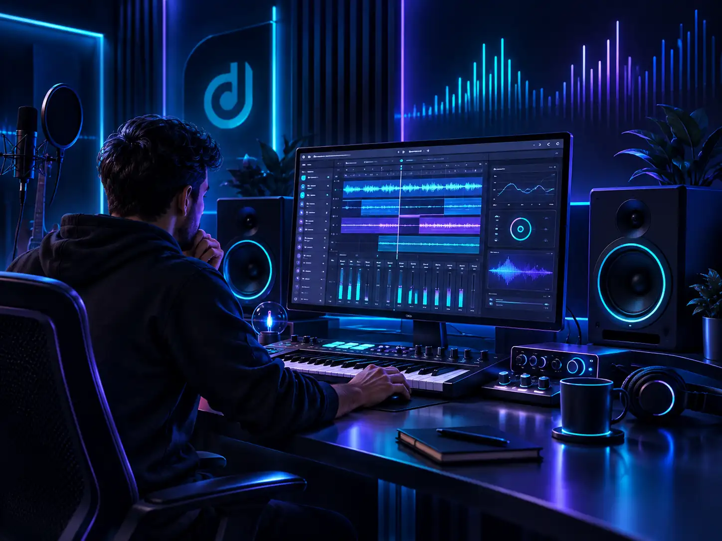 Un producteur dans un studio