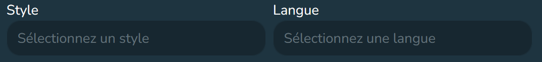Choix du style et de la langue de la distribution